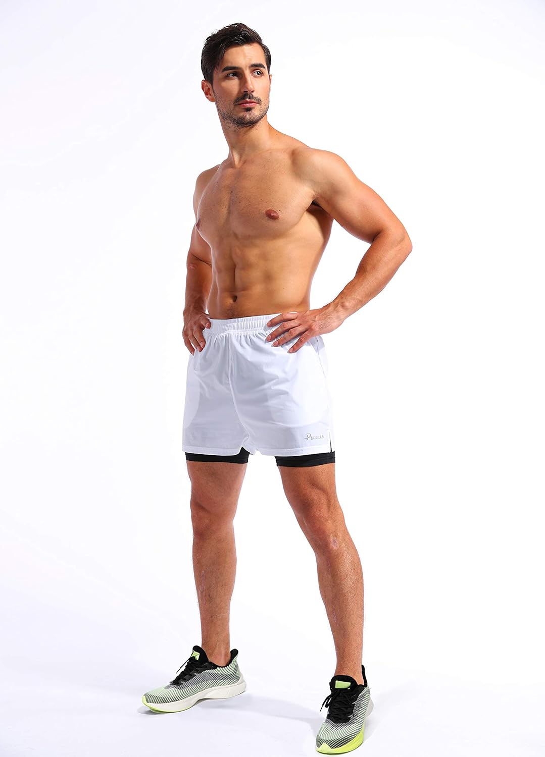 Pudolla Men’s 2 in 1 Running Shorts 5" Quick Dry Gym Athletic Workout Shorts for Men with Phone Pockets - Image 6