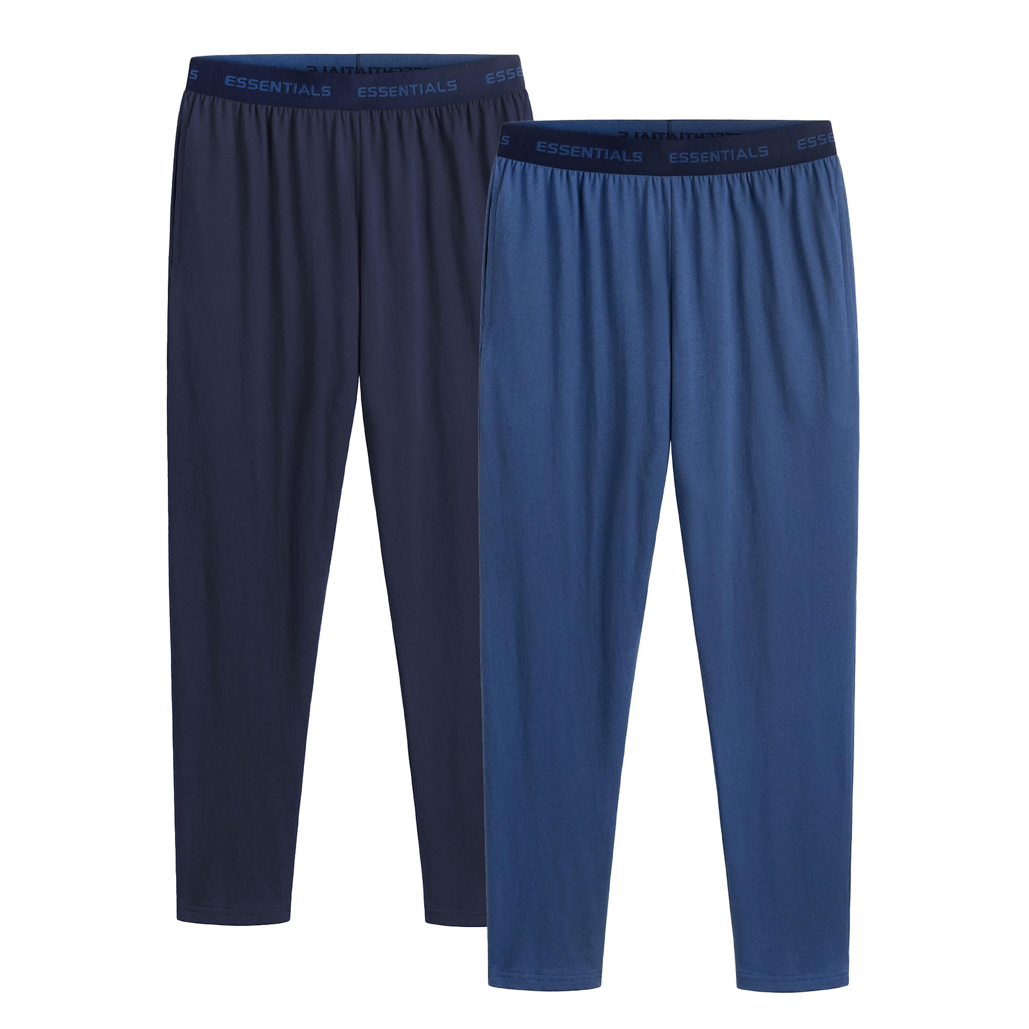 The Essentials Wardrobe Men's Navy/Blue 2Pk Lounge Pants - Jacquard Wb - Small