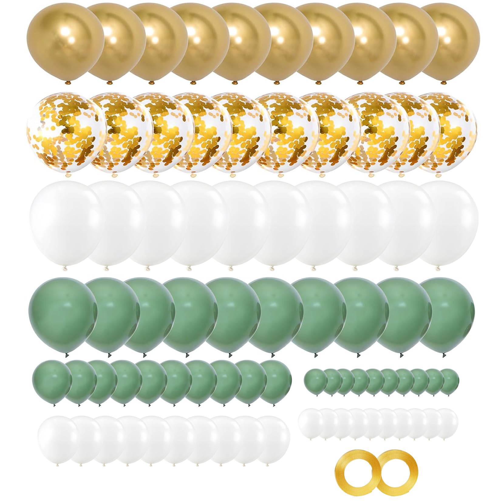 Decorazioni Compleanno 70 Anni - Arco Palloncino Verde Oro, Banderole Buon Compleanno, Ghirlanda per Festa Donna