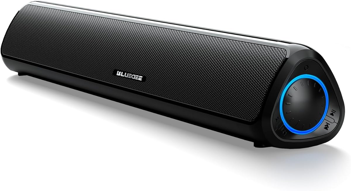 Bluedee Computer Speakers for Desktop, 20W HiFi Stereo PC Soundbar with Bluetooth 5.3 and 3.5mm AUX-in, PC Speakers for Desktop, Laptop, Monitor & Tablet, Home & Office Use