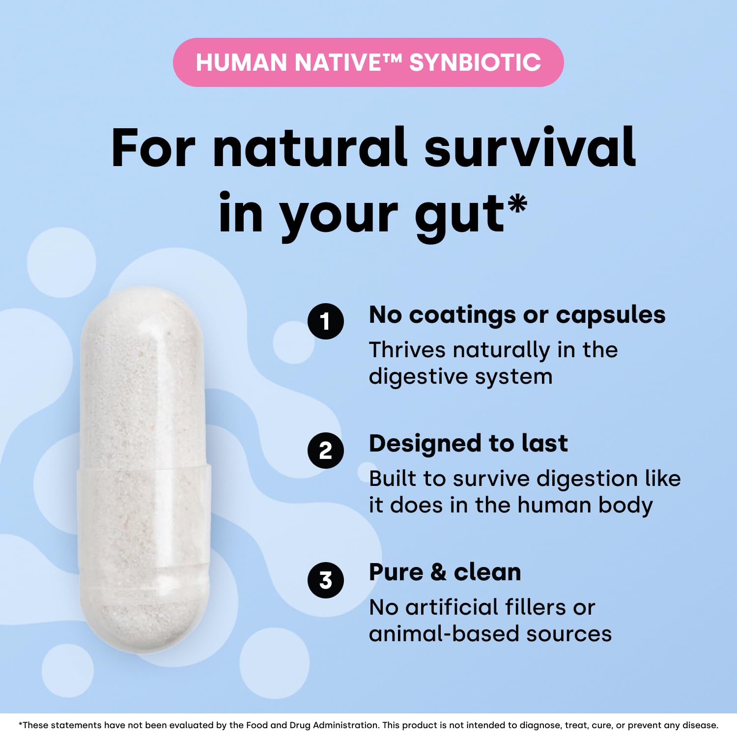 Human Native Bifidobacterium Adolescentis Synbiotic | Fewer Urgent Bowel Movements, Reduced Bloating/Gas, & Digestion Support | Clinically Studied Probiotic | 30ct (30 Day Supply)
