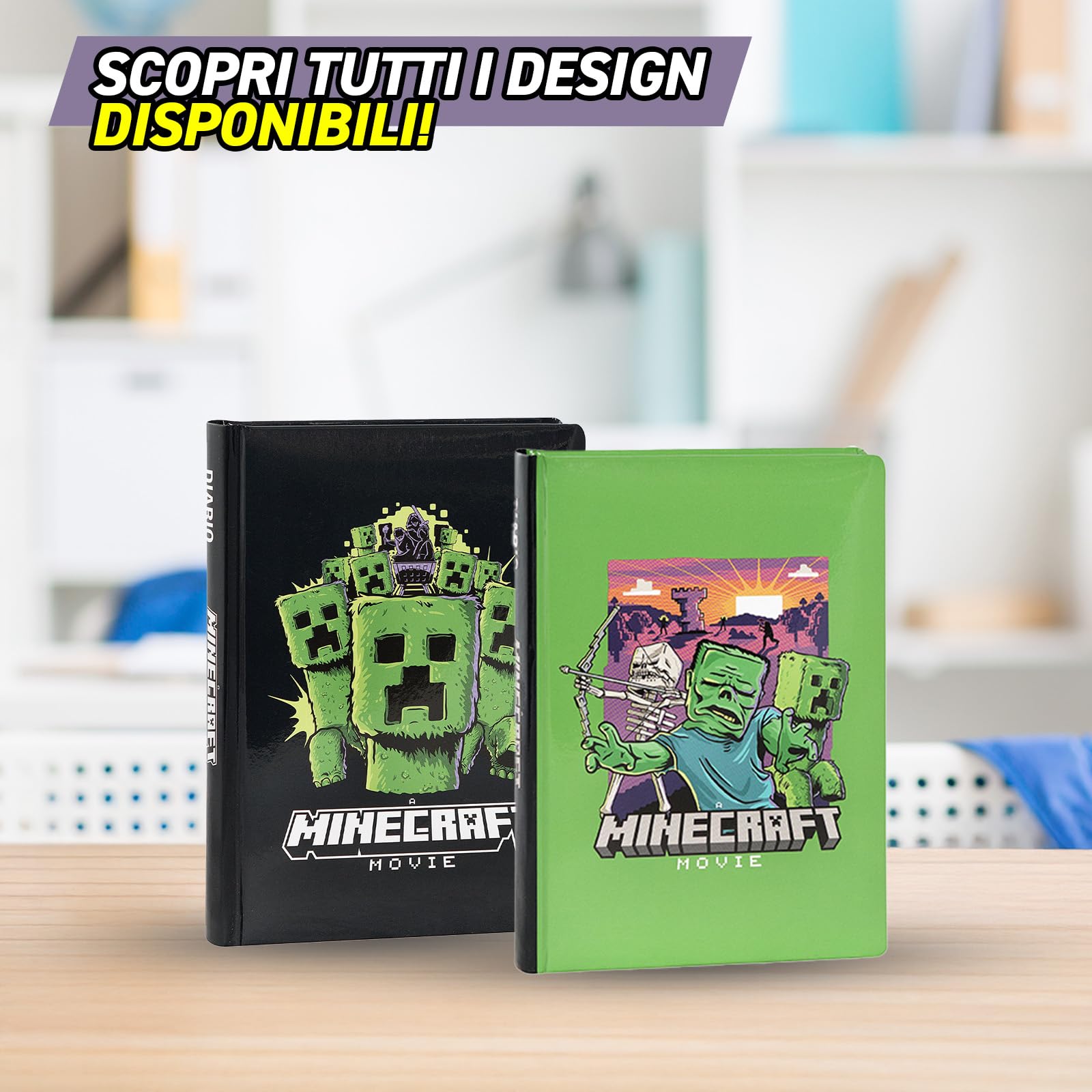 Franco Cosimo Panini Minecraft – Diario escolar oficial Minecraft, diario de 12 meses, ideal para la escuela primaria, con tapa acolchada y 320 páginas interiores impresas a color, 13 x 17,8 cm