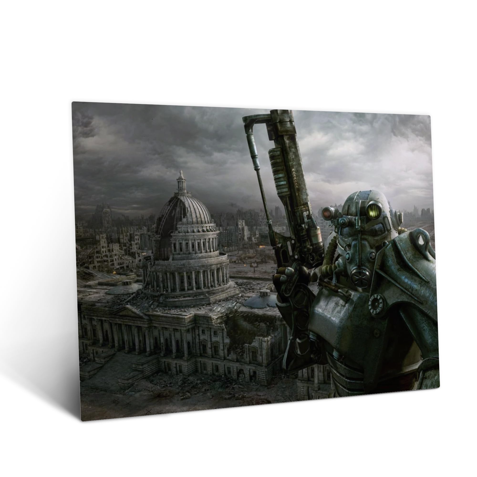 Displate - Póster de Metal - Montado con Imán - Fallout - Mech Suit Horizontal