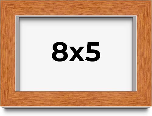 Miniatura 154 de Marco marrón de 18 x 24 pulgadas, marco de madera maciza de nuez de miel, ancho de moldeo de 0.875 pulgadas, profundidad de rabo de 0.875 pulgadas