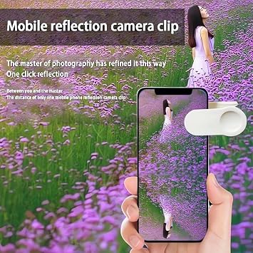 2024 Smartphone Camera Mirror Reflection Clip Kit -New Version Smartphone Selfie Reflector, Adjustable Mobile Phone Reflection Camera Clip, Mirror Reflection Phone Clip for All Phones (2PCS-Balck)