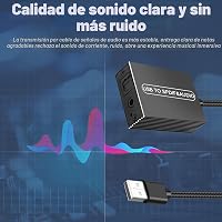 Adaptor audio optic XMSJSIY USB la SPDIF Toslink cu cablu jack de 3,5 mm, 1,2 m, pentru TV, PS5, PS4, PC, laptop, smartphone, boxe și amplificatoare 5