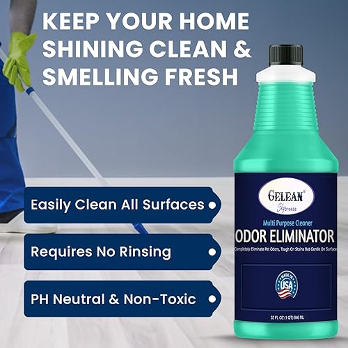 Miniatura 3 de GELEAN Paquete de 2 limpiadores enzimáticos multiusos, súper concentrado, eliminador de manchas y olores de mascotas, enzima naranja, limpiador de