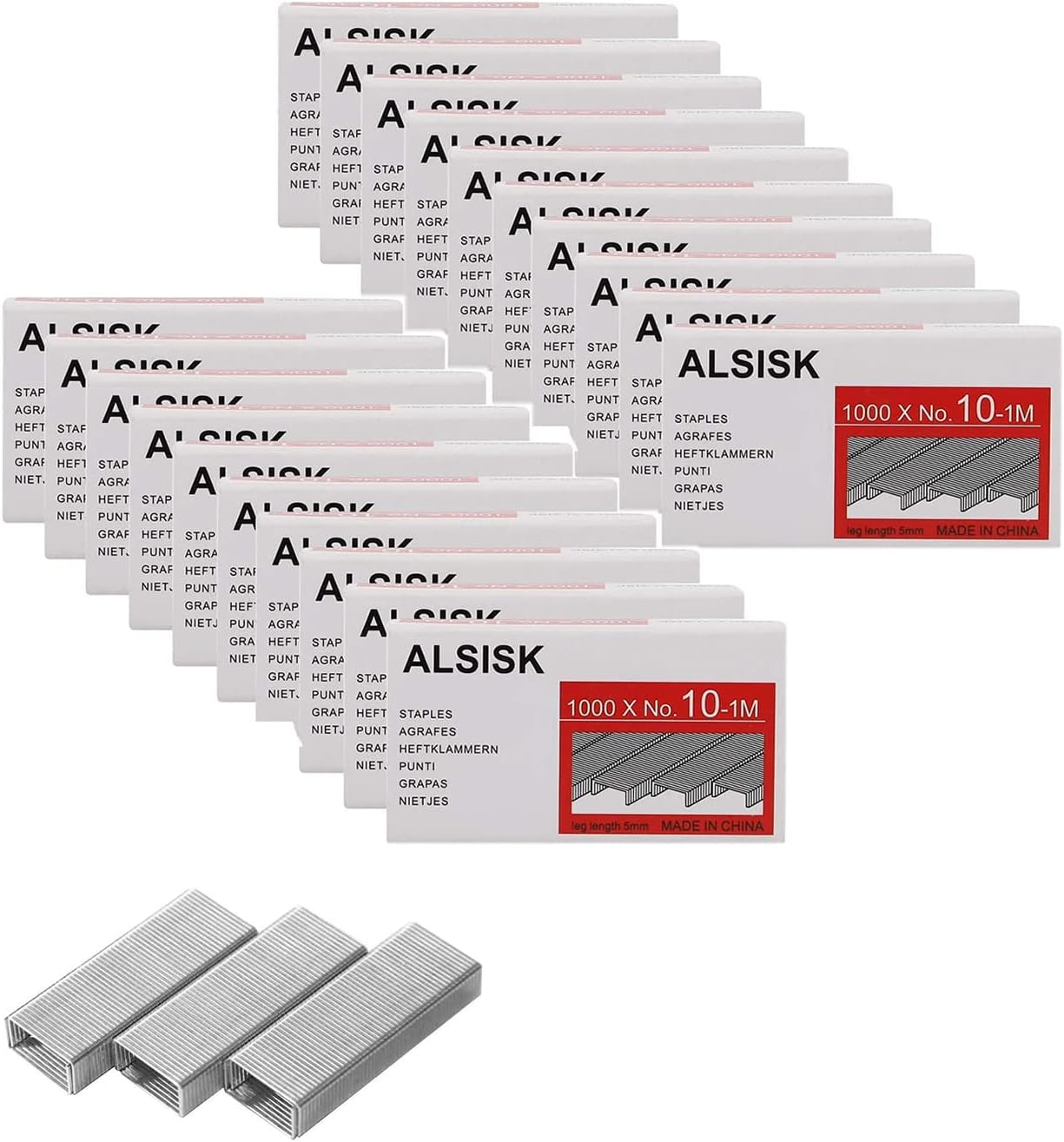 Pack of 20,000PCS No.10 Mini Staples(Smaller Than Standard Staples) .Silver