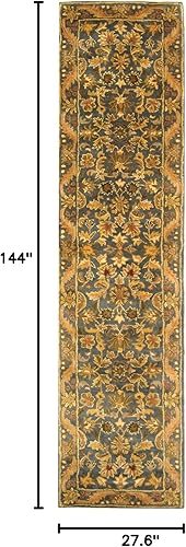 Miniatura 2 de SAFAVIEH Antiquity Collection - Alfombra de pasillo, 2 pies 3 pulgadas x 12 pies, azul y dorado, hecha a mano de lana oriental tradicional, ideal