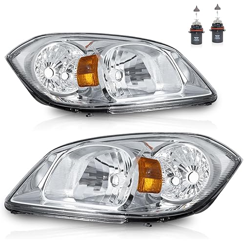 Headlights for 2005-2010 Chevy Chevrolet Cobalt/2005-2006 Pontiac Pursuit/2007-2009 Pontiac G5(Bulbs included), Chrome