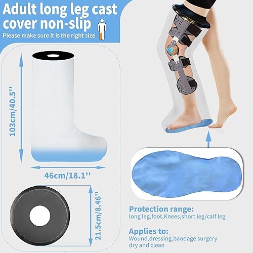 Miniatura 15 de Adult leg cast protector for shower, KT1190 Waterproof Shower Bandage and Cast Cover Full Leg Shower Protector Watertight Protection to Broken Leg