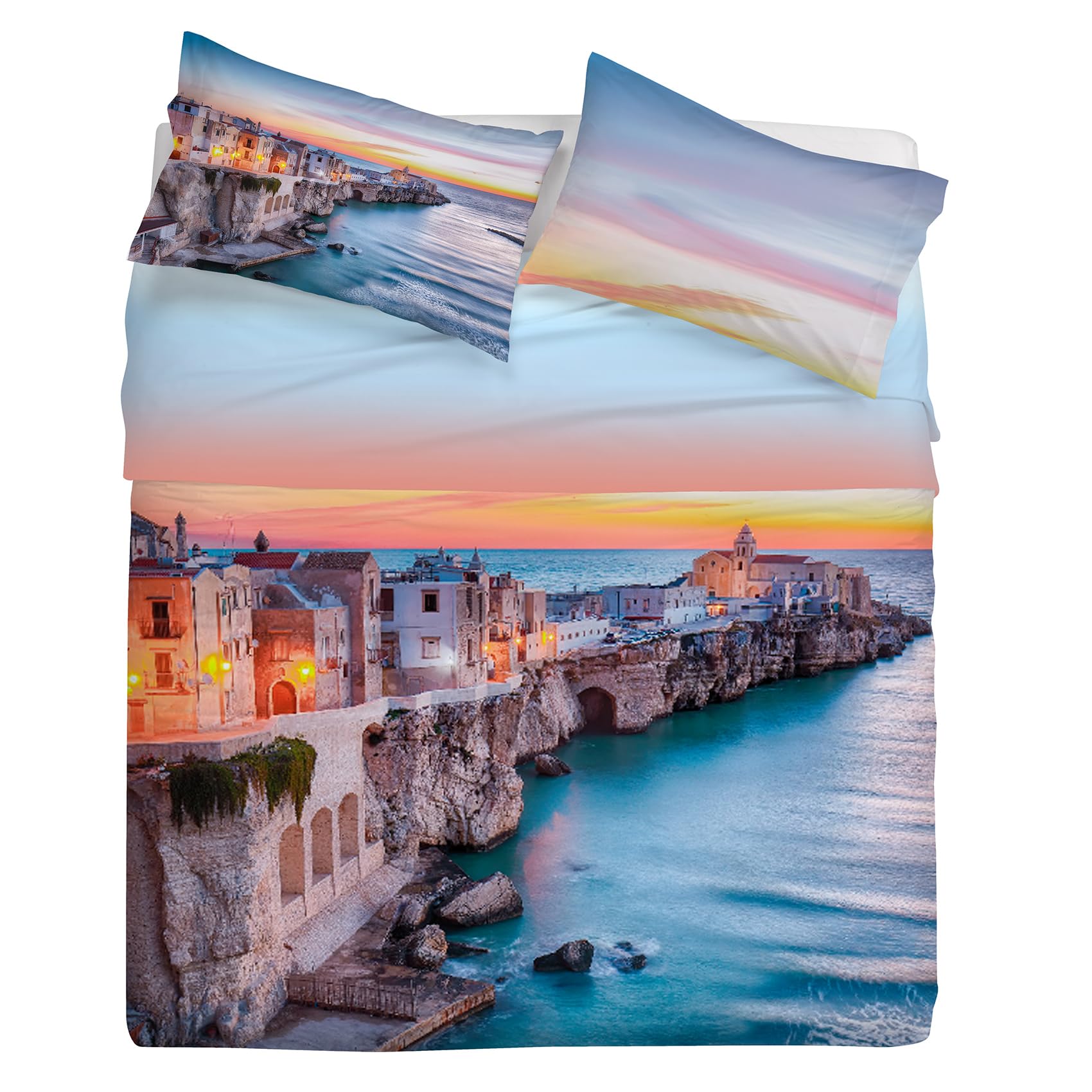 Parure de lit Gabel 250 x 290 cm en coton Gargano avec drap et taie