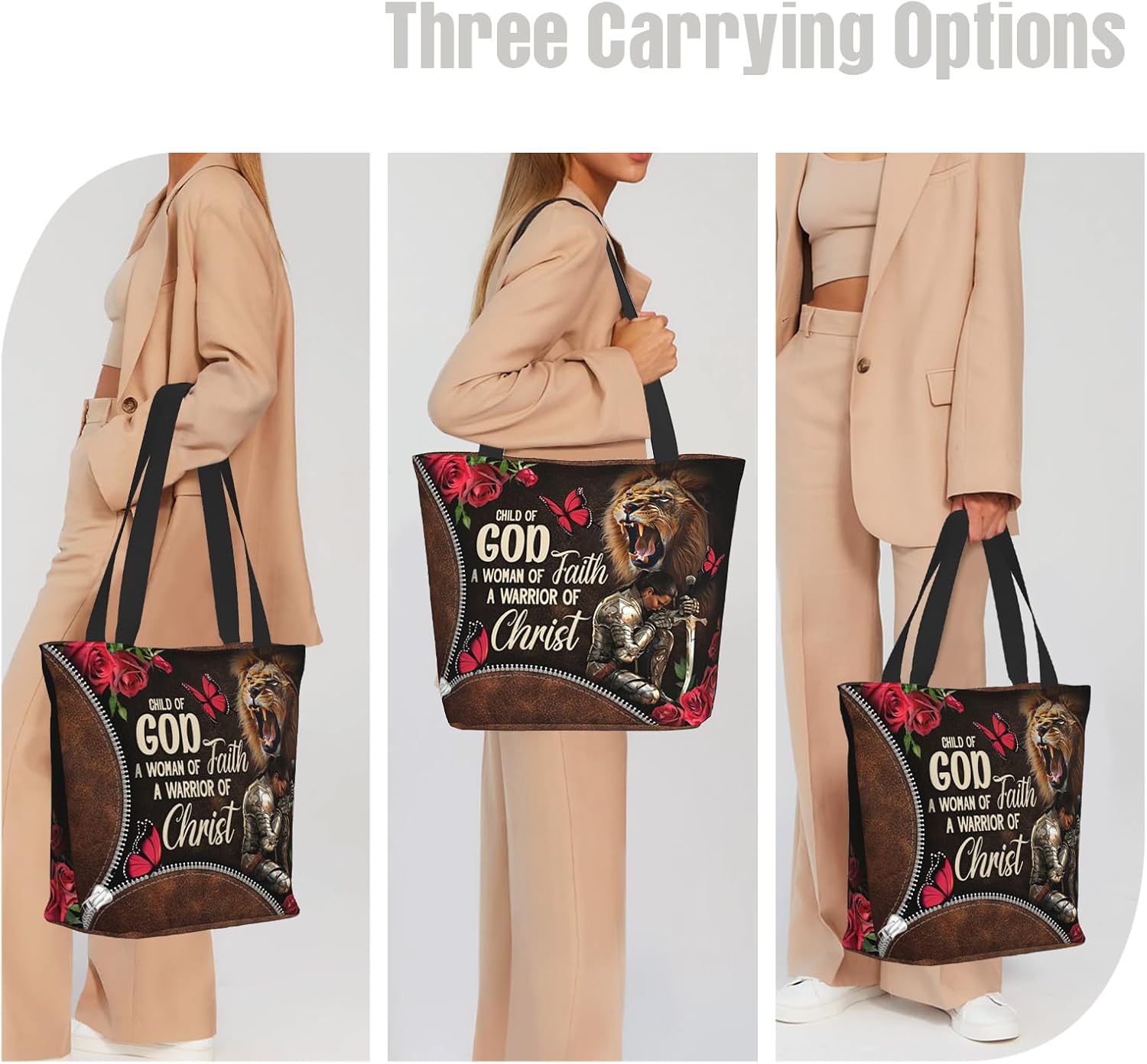 Bible Tote Bags for Women Christian Tote Bags Reusable Shoulder Bag Church Bags Christian Gifts for Women Work - Image 6