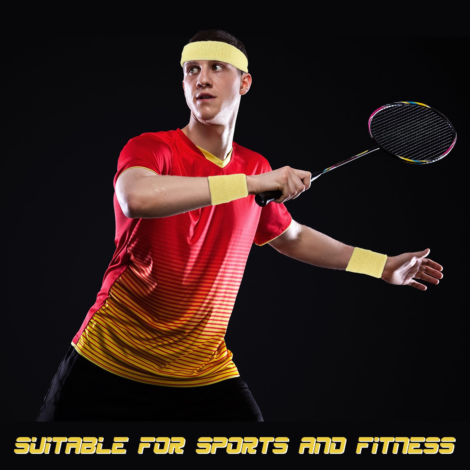 Radsocken 15PCS Sports Headband Wristbands, Sweat Bands Absorbent - Image 3