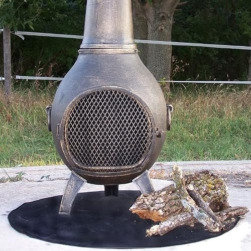 The Blue Rooster Round Flexible Fire Resistant Chiminea Hearth Pad, 36" - CPSC Certified - Fireplace Rug, Thick 6mm Pad Protects Floor, Deck, Patio, and Cushions Knees. - Thumbnail 6