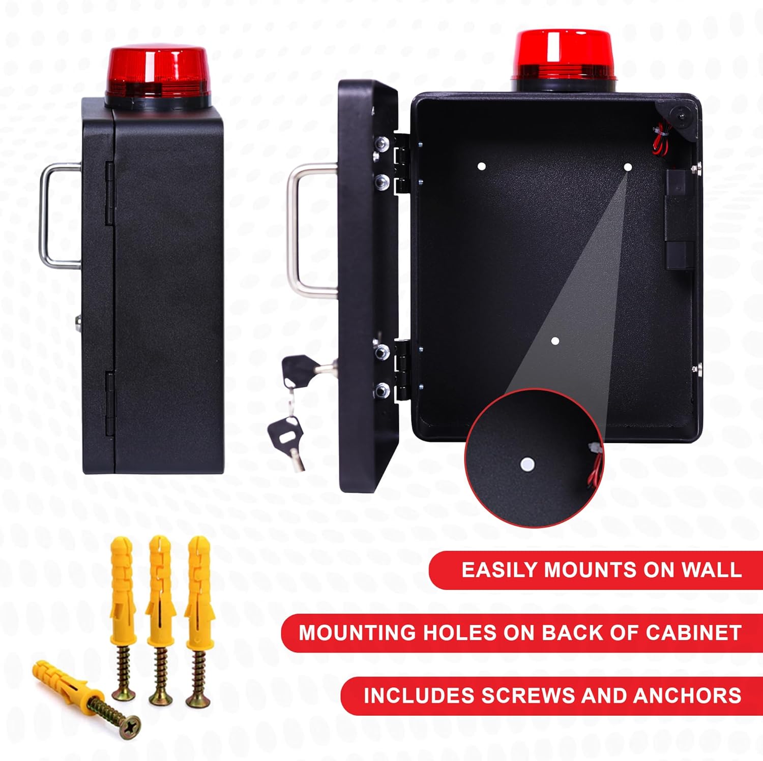 Bleeding Control Kit + Emergency Wall Mount Cabinet | Optional Lock & Alarm Feature Included (Black)