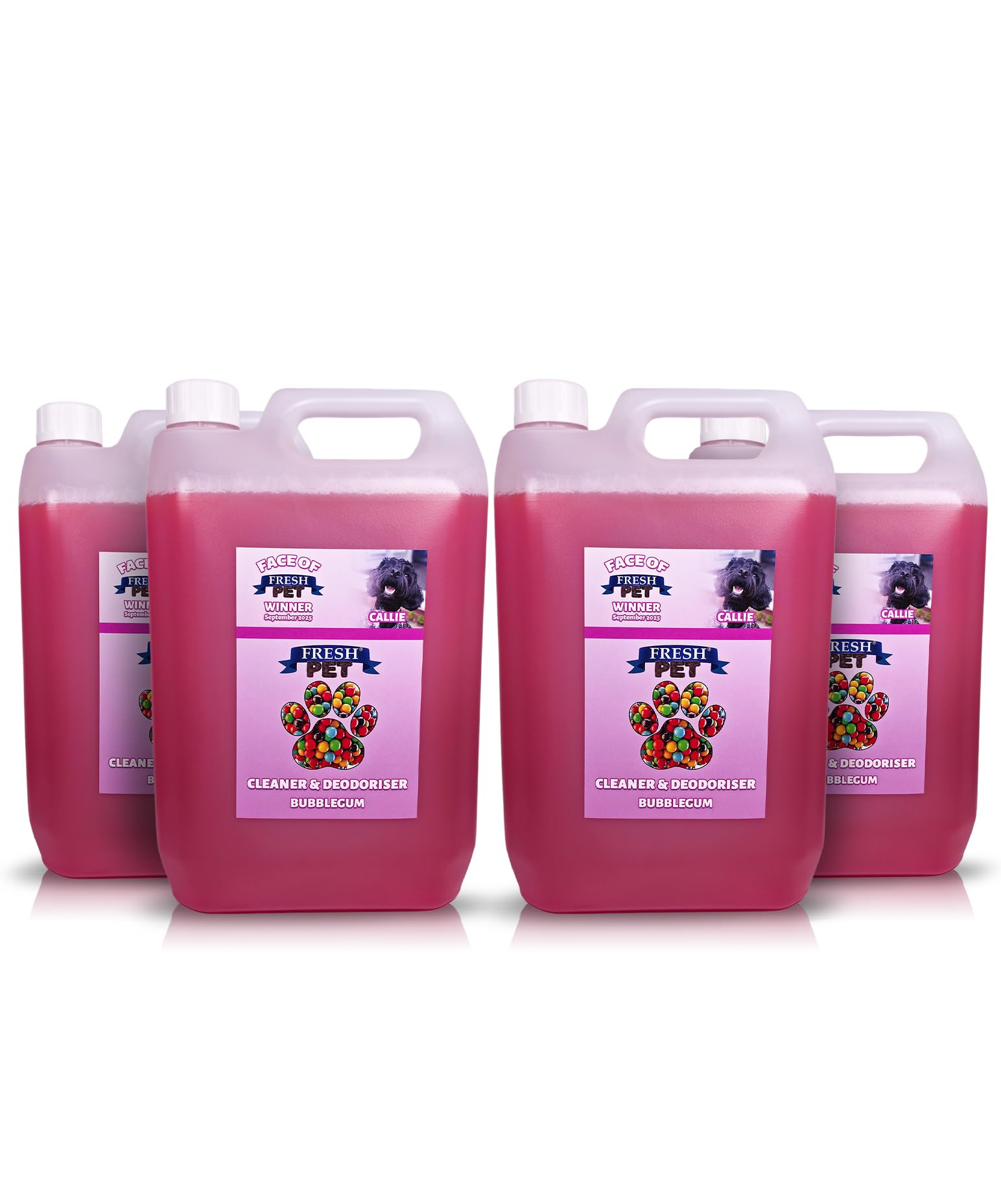 FRESH PET CLEANER DISINFECTANT KENNEL/CATTERY PRE FILLED 5L x 4 (Bubblegum)