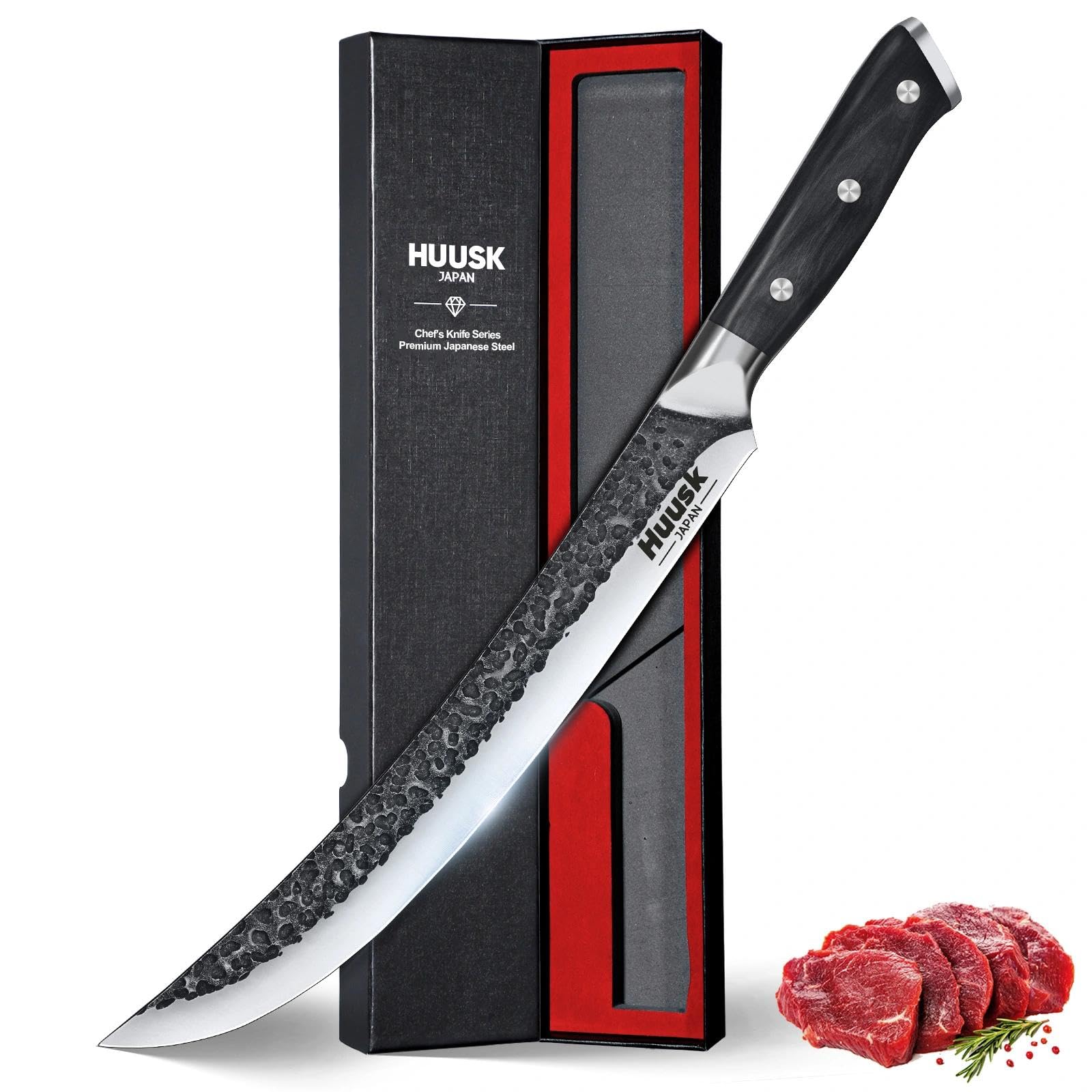 Huusk Japan 11.5 Inch Hand Forged Slicing Knife - Ideal for Meats, Ribs, and BBQ — Amazon image 8