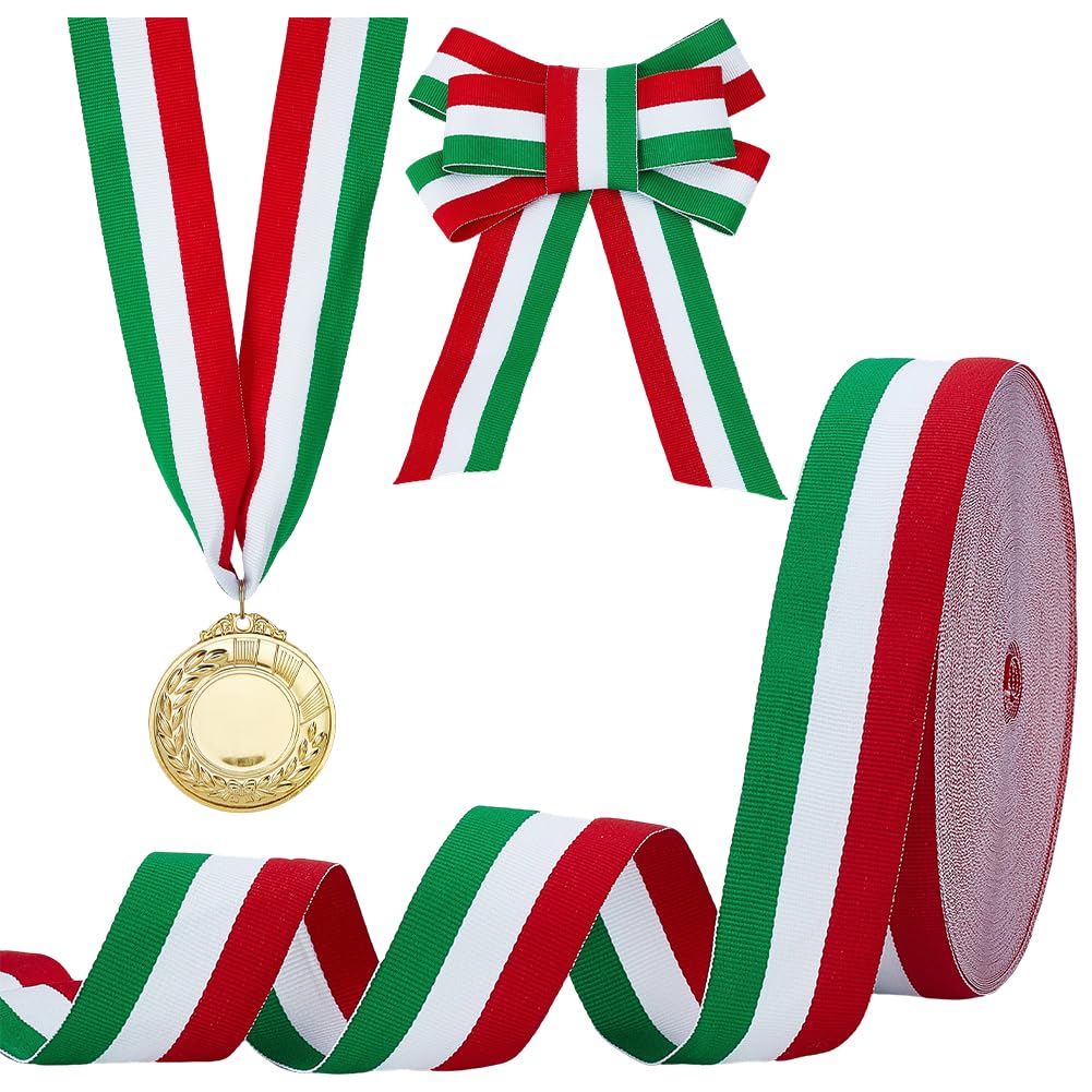 Ruban gros-grain à rayures drapeau italien 4,9 cm double face Premium