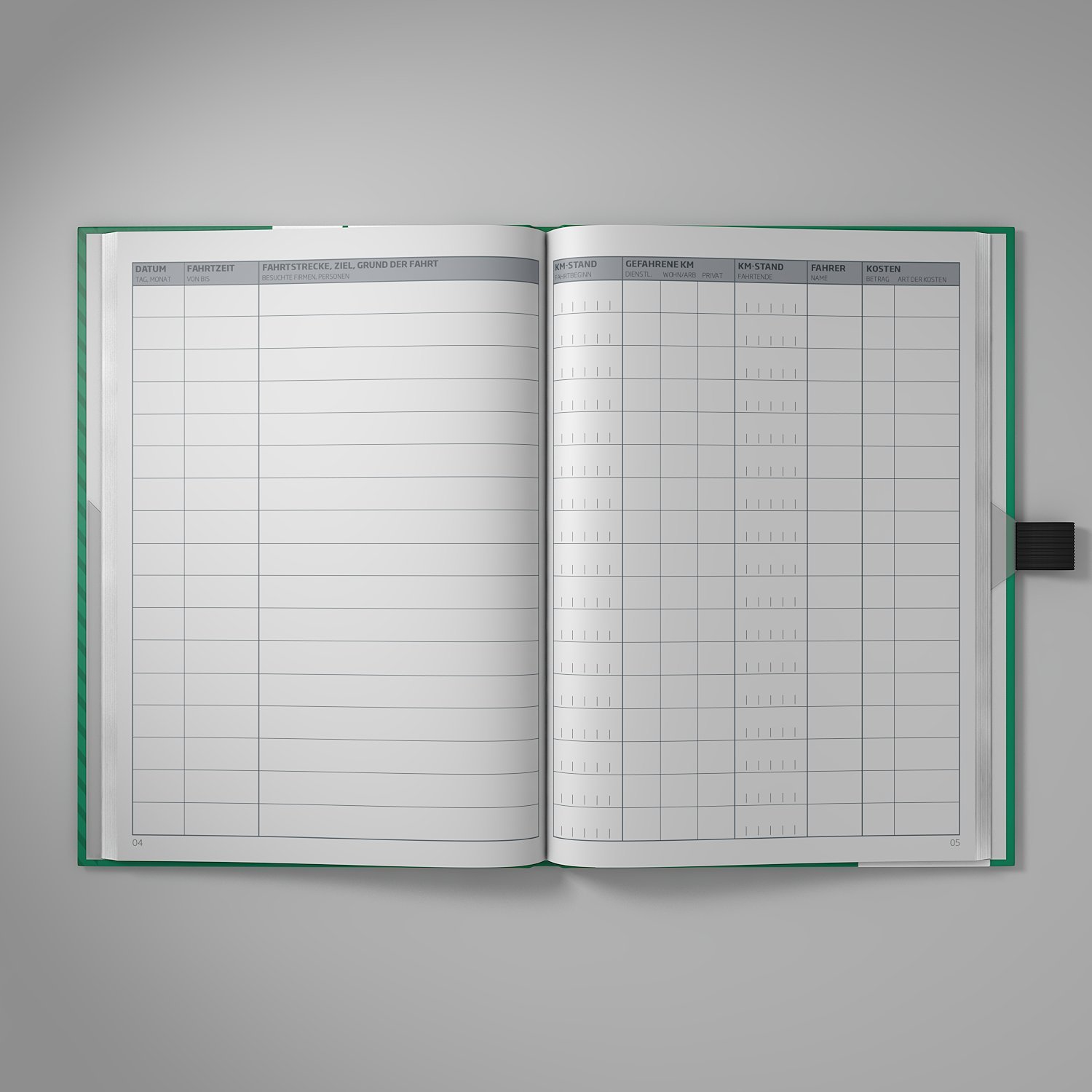 Type 7 - Premium-Fahrtenbuch, Hardcover, DIN A5, 112 Seiten, für Finanzamt geeignet - für PKW und LKW - Für Deutschland und Österreich