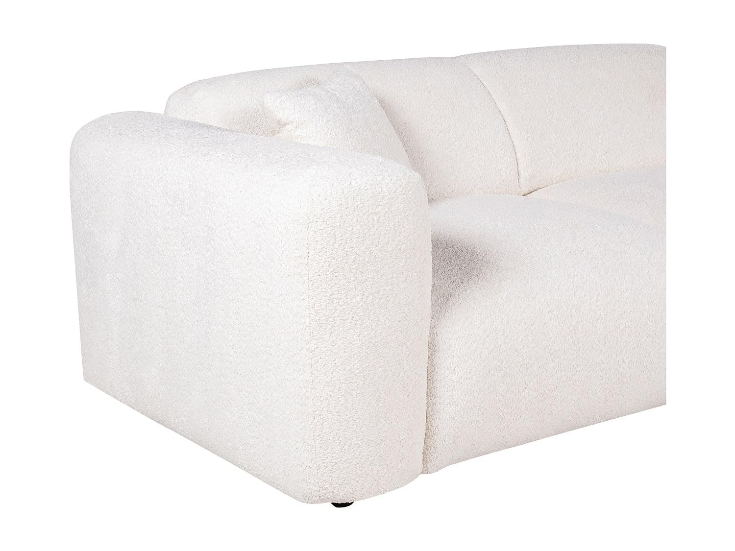 Vente-unique - Ecksofa - Ecke rechts - Bouclé-Stoff - Weiß - POGNI