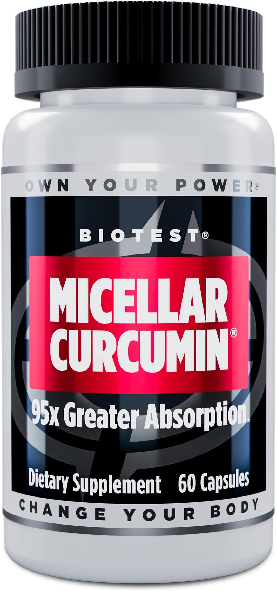 Biotest Micellar Curcumin Solid Lipid Turmeric Particles (2 Month Supply) - 95x Greater Absorption Than Piperine Formulas - for Heart Health, Joint Support, Immune Support (60 Veggie Capsules)
