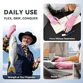 Duerer Arthritis Gloves Women Men for RSI, Carpal Tunnel, Rheumatiod, Tendonitis, Fingerless Hand Thumb Compression Gloves Small Medium Large for Pain Relief (Pink, Medium)