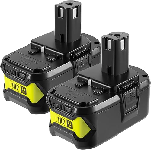 Miniatura 1 de Paquete de 2 Baterías P108 de 18 V 6.0 AH de repuesto para RYOBI ONE+ 18 V Batería de litio RB18L25 RB18L50 P108 P107 P104 P102 P103 P105