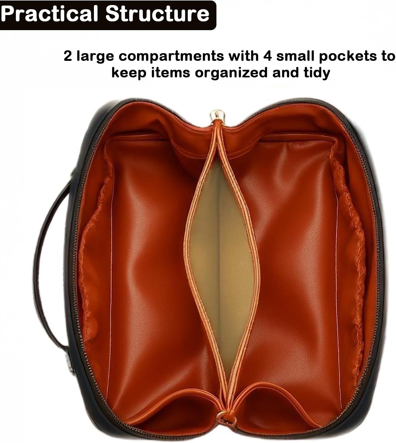 Travel Makeup Bag,Large Capacity Cosmetic Bags for Women,Waterproof Portable Pouch Open Flat Toiletry Bag Pattern Makeup Bag