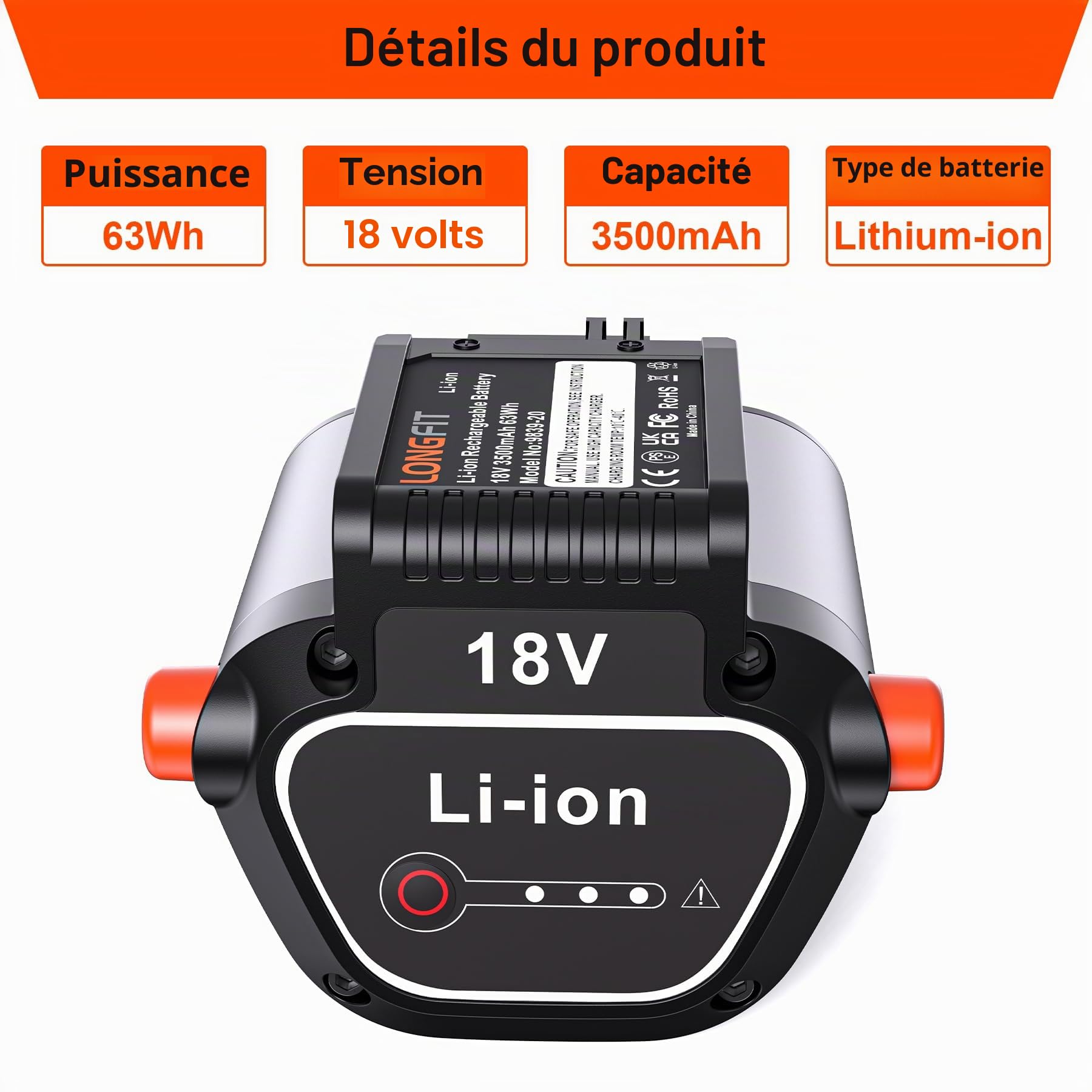 2Pcs Batterie de Remplacement 18V 3,5 Ah pour Gardena BLi-18 9840-20 9839-20, Compatible avec Le Système Li-ION Gardena Li-18, Convient au Chargeur Original Gardena 18V Li-ION 8833-28, 8832-20 (2)