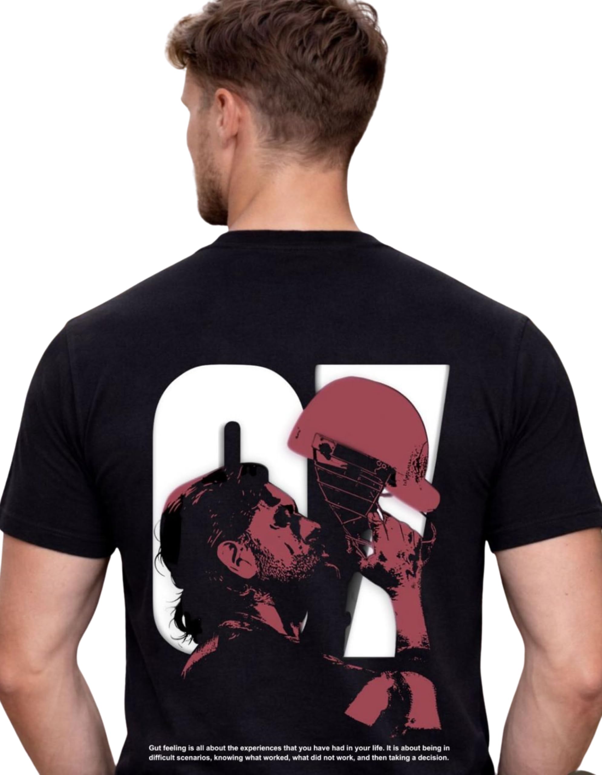 Buy ZeroMade Cricket Legend Dhoni Graphic T-Shirt, Black Cotton