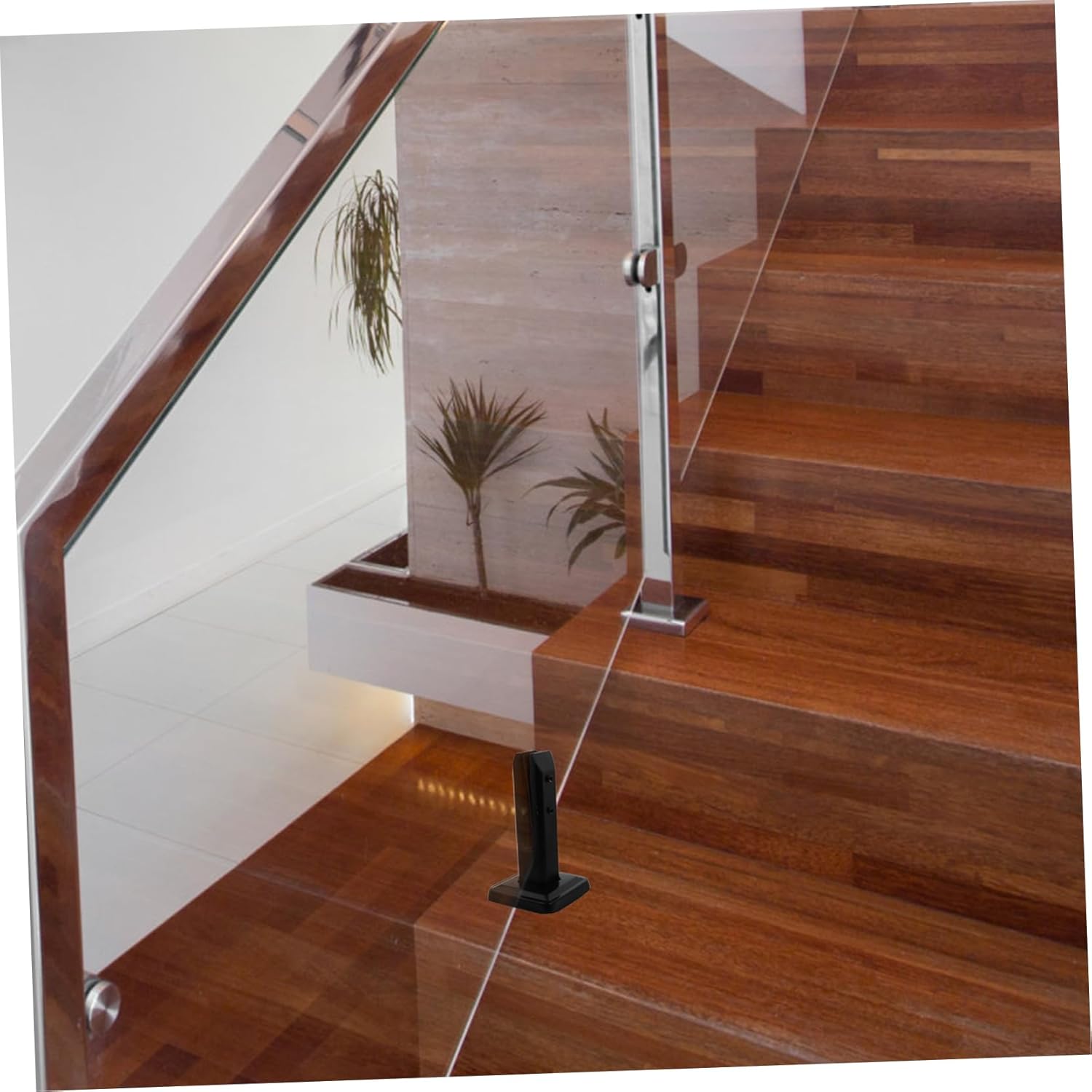 1Pc Glass Fixing Clip Bracket Sturdy Black Clamp for Stable Installation Durable and Practical for Staircase Pool Use