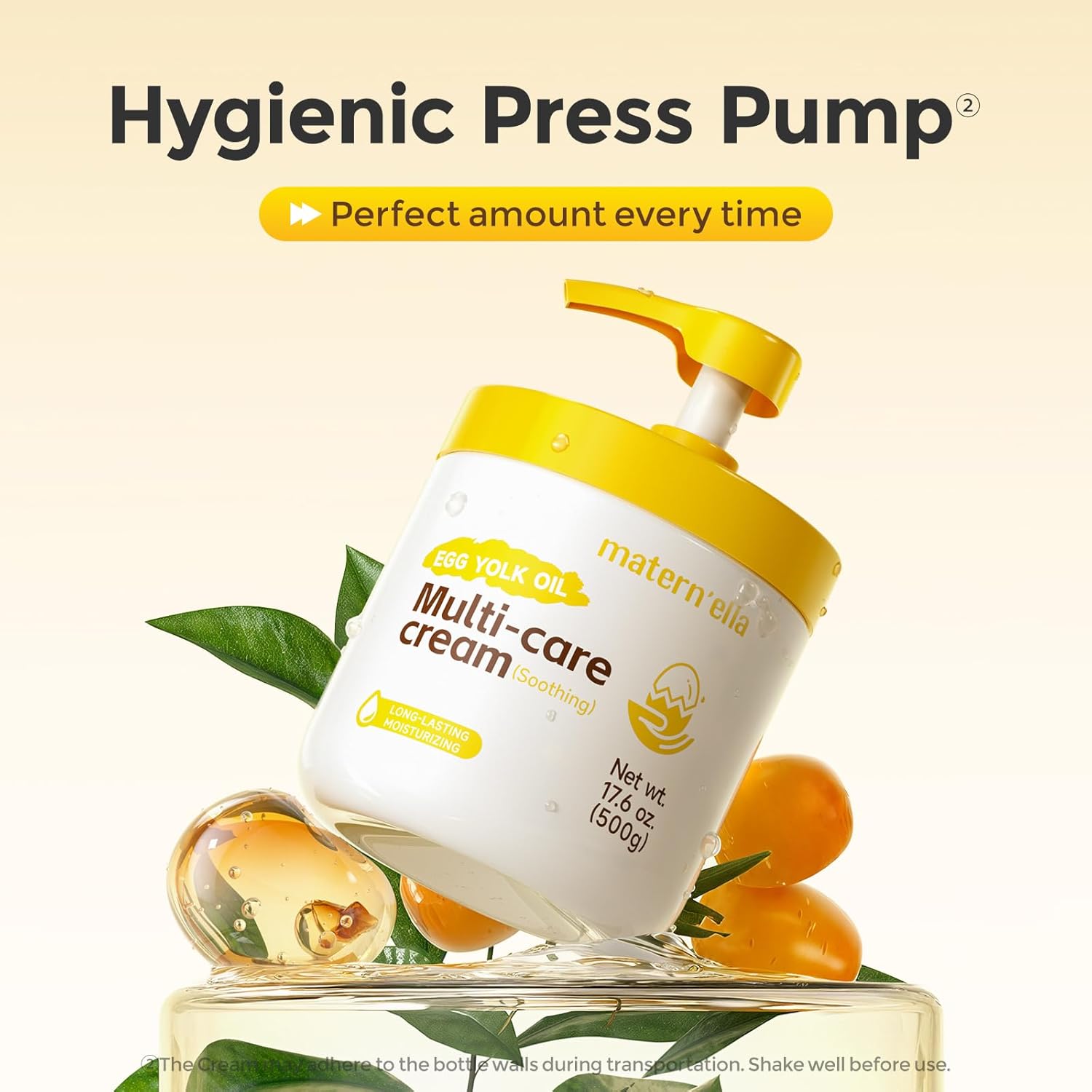 MATERN'ELLA Body Moisturizer with Egg Yolk Oil, Body Lotion natural Long-Lasting Hydration 48h with Squalane & Sodium Hyaluronate Cream Suitable for Sensitive Skin Fragrance Free Total 17.6 oz - Image 6