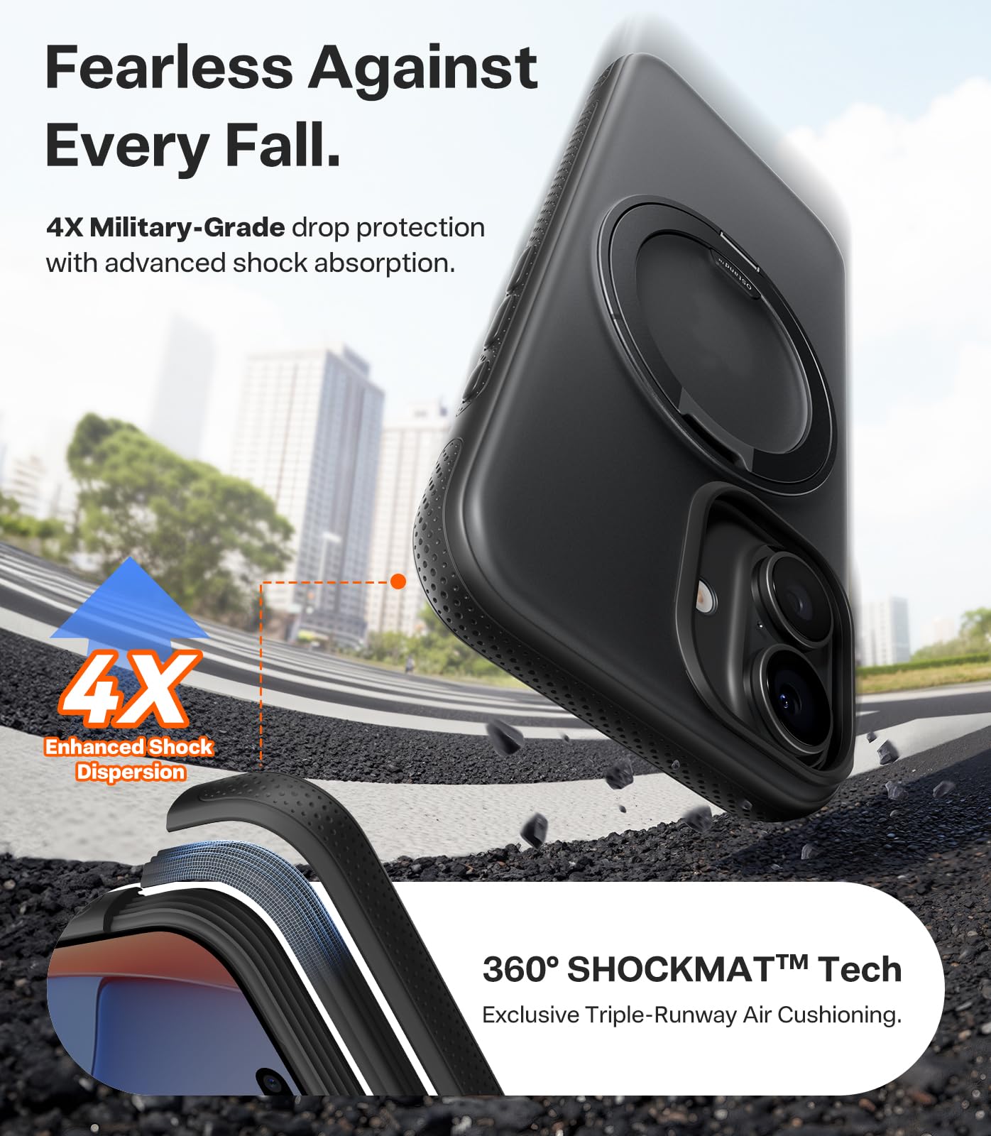 Amazon.com: TORRAS for iPhone 17 Case, 360 Magnetic Stand, Black