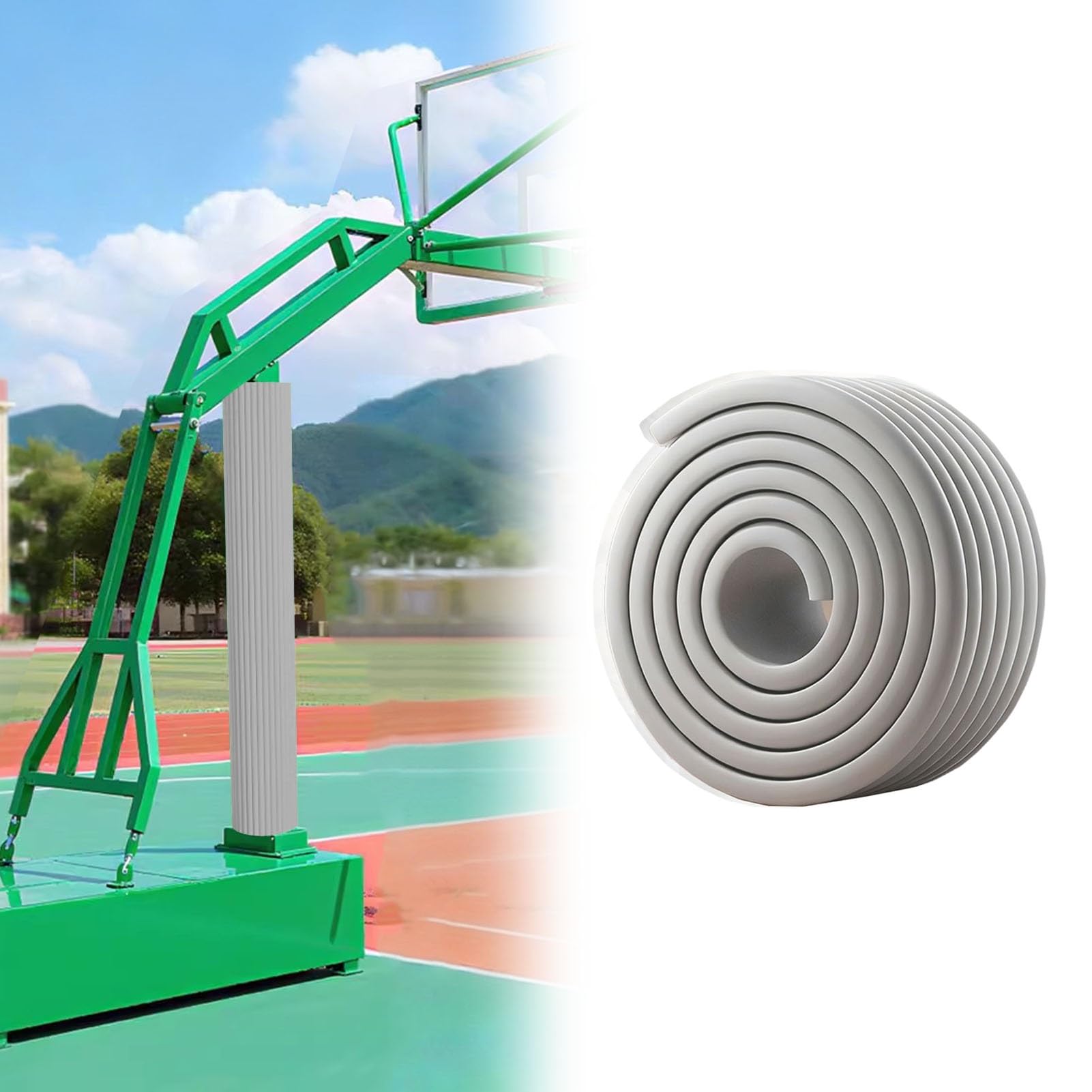 Protection de poteau de basket et garage gris 6pcs
