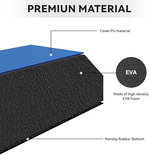 Miniatura 5 de FBSPORT Viga de Equilibrio de 810 Pies Equipo de Gimnasia de Piso Plegable de Cuero PU para Niños y Adultos, Base de Goma Antideslizante, Viga de