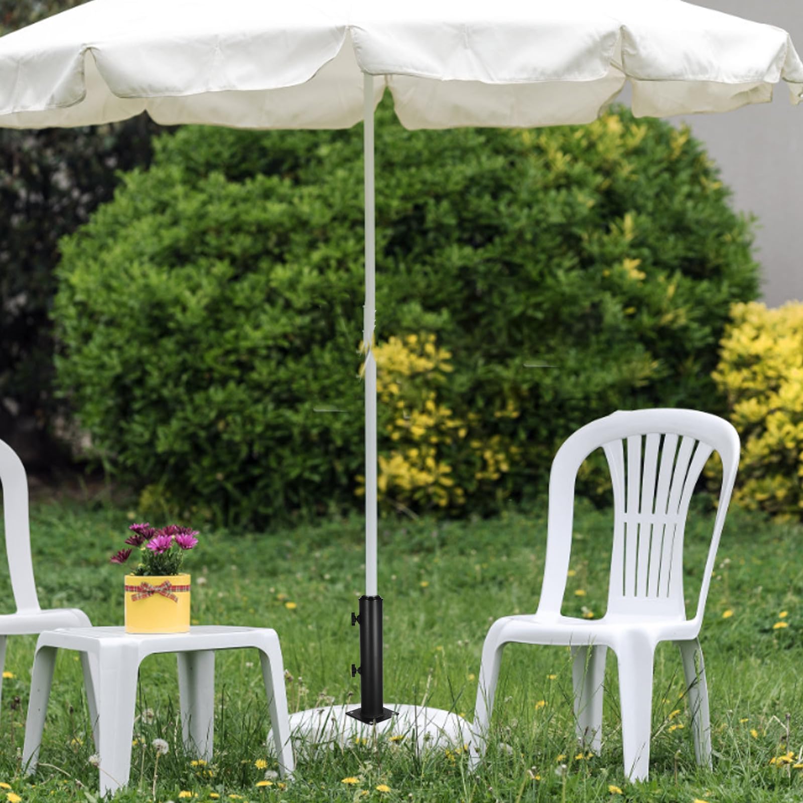 SHOWERORO Base Portaombrelli Supporto Pesante da Esterno in Ferro Resistente con Tubo per Palo Ombrellone per Creare Un'atmosfera Estiva Stabile e Sicura per Ombrellone da Patio