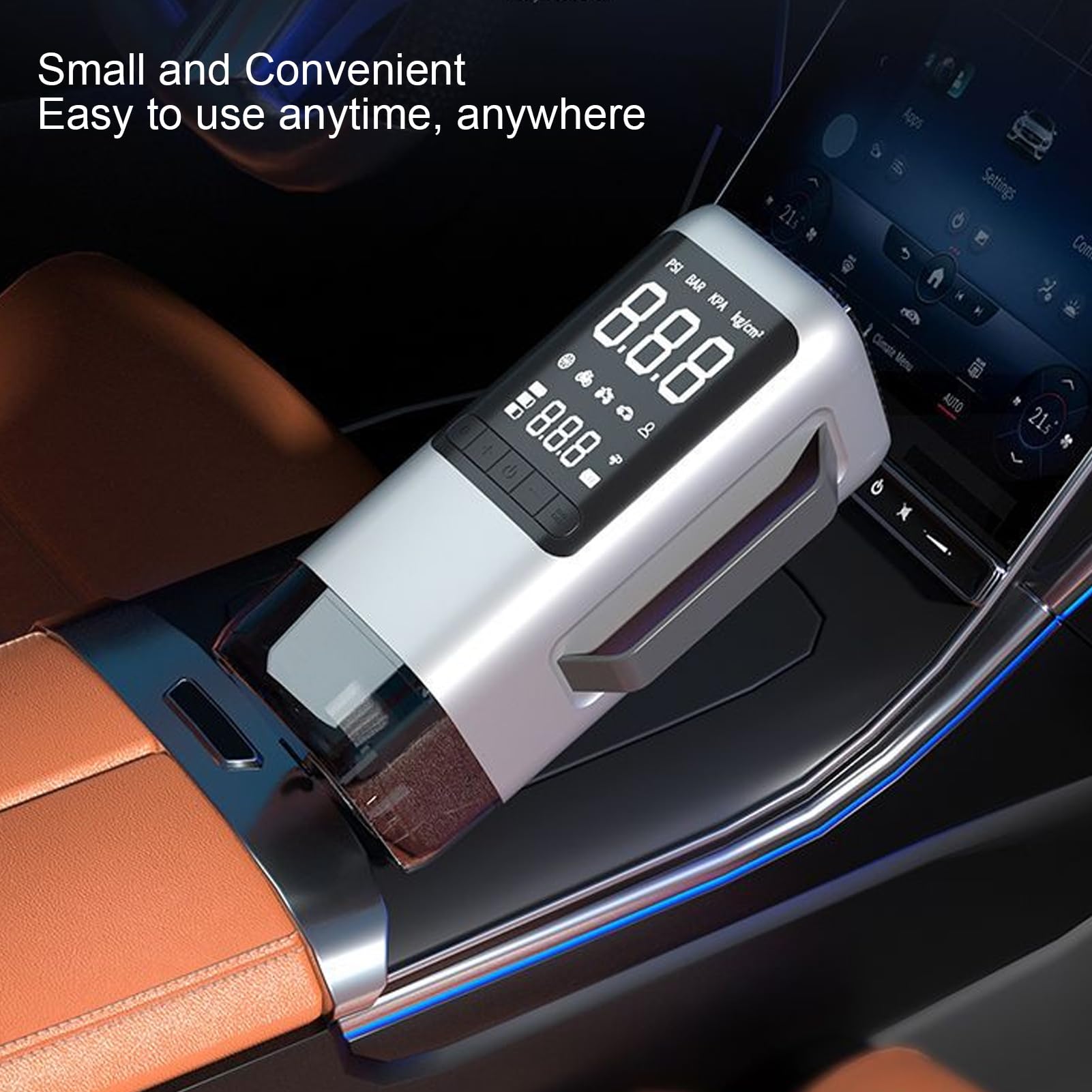 Arrancador de BateríA para Automóvil de Corriente Máxima de 2500 A con Compresor de Aire Arrancador de Emergencia Inflador Aspiradora 8000 MAh 8 Boquillas Cable de Carga USB