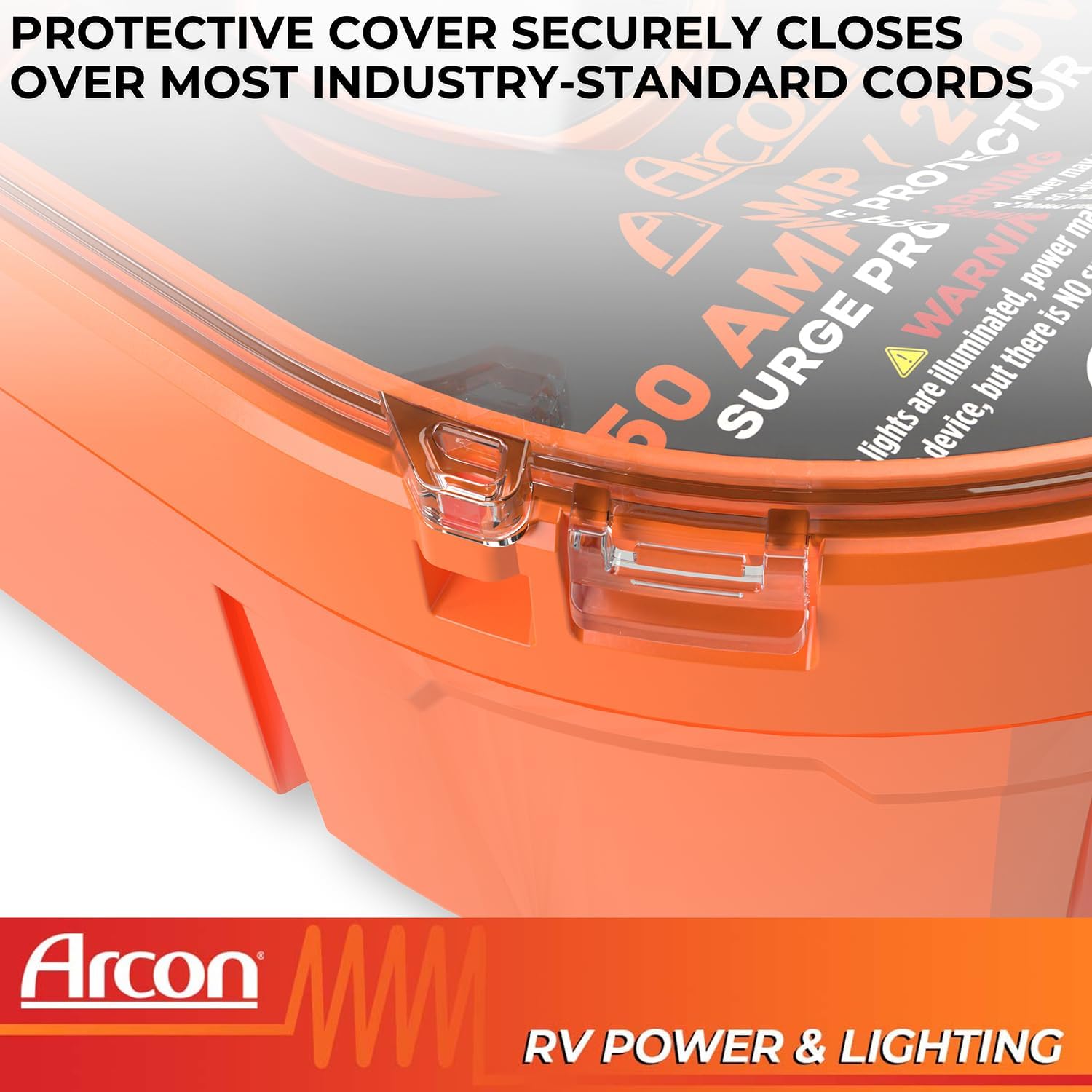 Arcon Surge Protector 19759, Portable, 50 Amp, 240 Volt, with Plug Head Handle Grip, 7200 Joules of Power Surge Protection
