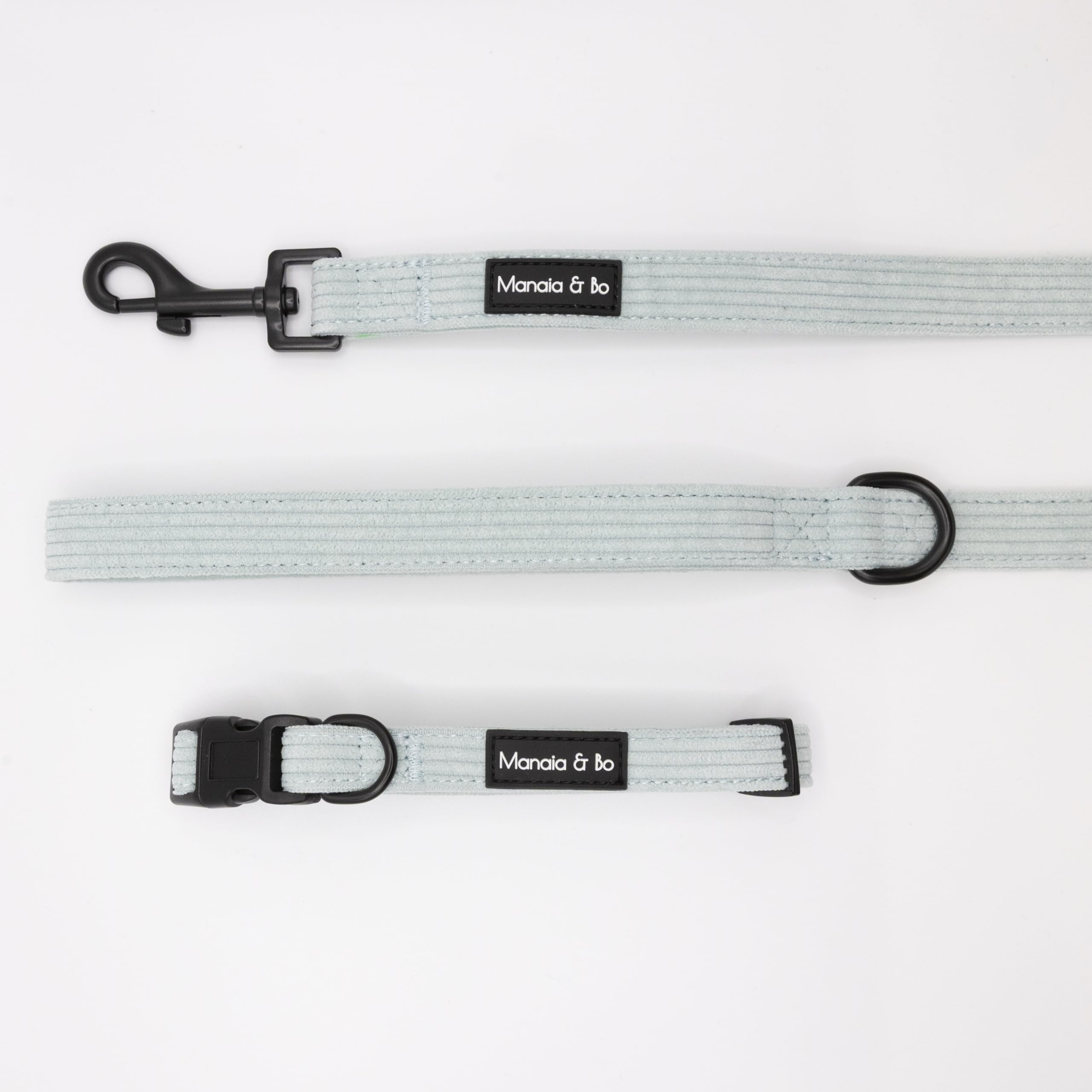Premium Quality Adjustable Aqua Cord Dog Collar with 1.5m x 2cm Fixed Length Lead/Leash | Neck: 29-36cm (Extra Small, Collar & Lead)