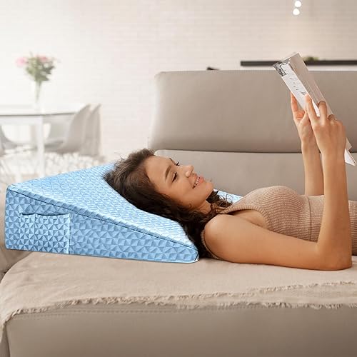 Miniatura 2 de Almohada de cuña de 7.5 pulgadas, cuña de cama después de la cirugía, alivio del dolor de espalda, almohada de espuma viscoelástica, cuña inclinada