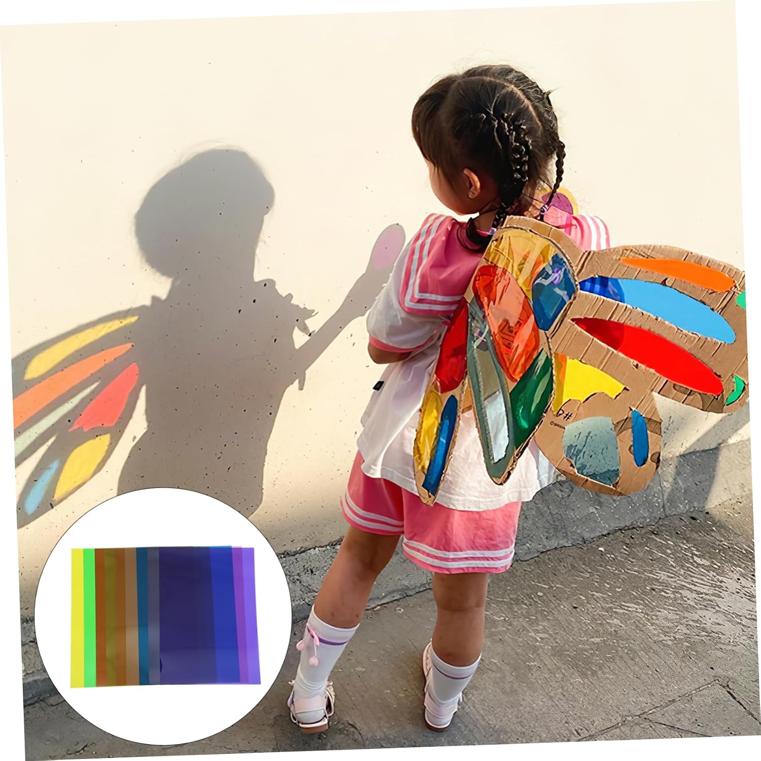 Operitacx 9 Sheets Colored Cellophane Paper Transparent DIY Craft Wrapping Material Vibrant Colors for Decorations and Creative Projects