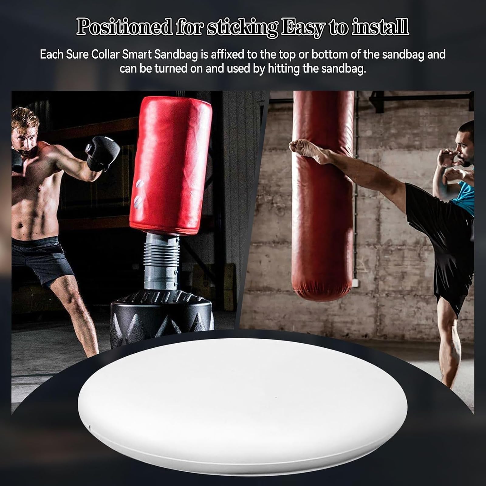 Monitor Intelligente della Forza per Sacco da Boxe, Misuratore di Potenza, Test di velocità, Dati E Curva in Tempo Reale, Durata della Batteria di 200 Ore, Avviso Vocale, White