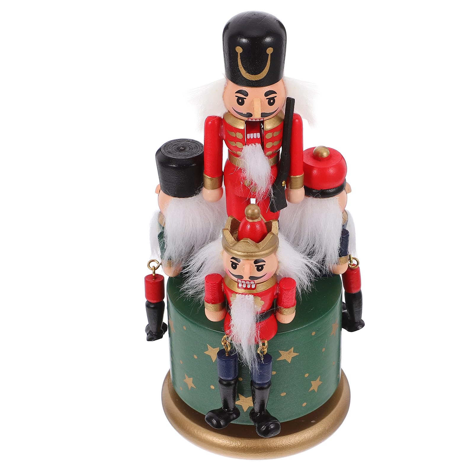 Caja de música de cascanueces adorno giratorio decorativo para el hogar navideño