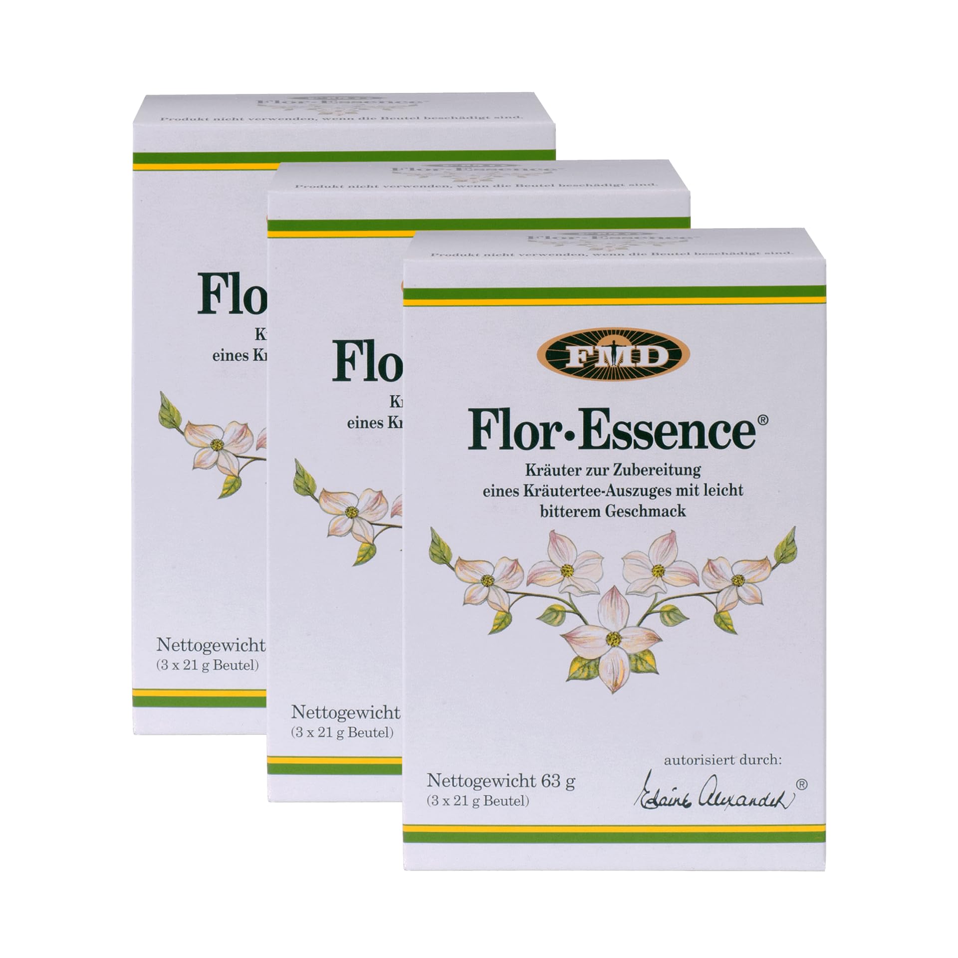 Flor Essence Kräutermischung - Staffelpreis 3 Packungen, Traditioneller Kräutertee aus Kanada, 8 Kräuter Essence mit Brunnenkresse, Klettenwurzel & Ulmenrinde, Tee Kur zur Förderung des Wohlbefindens
