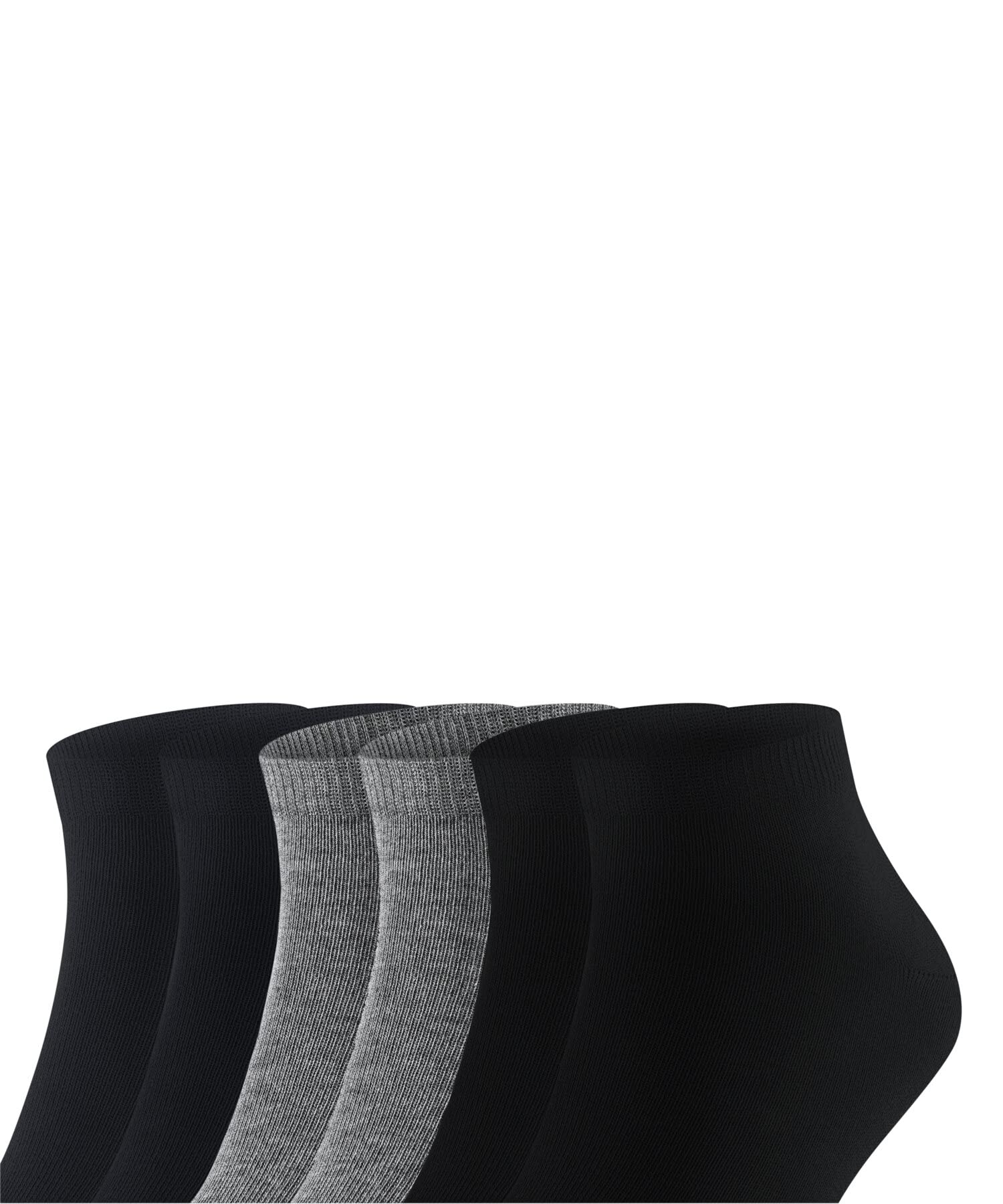 FALKE Mężczyźni Skarpety do trampek Happy Multipack M Sn Bawełna krótkie jednokolorowe 6 Pak, Wielokolorowy Black Grey 0010, 39-42