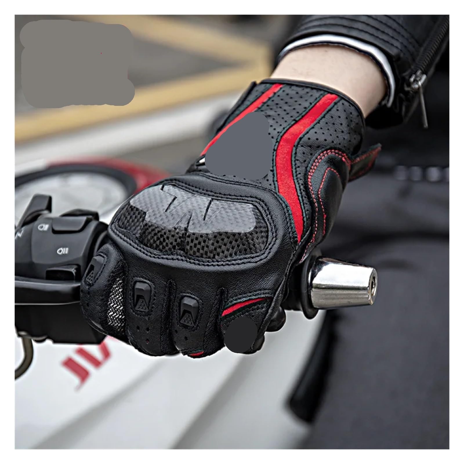 Gants Hiver Gants de Moto Homme Femme été Respirants en Cuir, Gants de Course for écrans tactiles, Protection Gant Homme