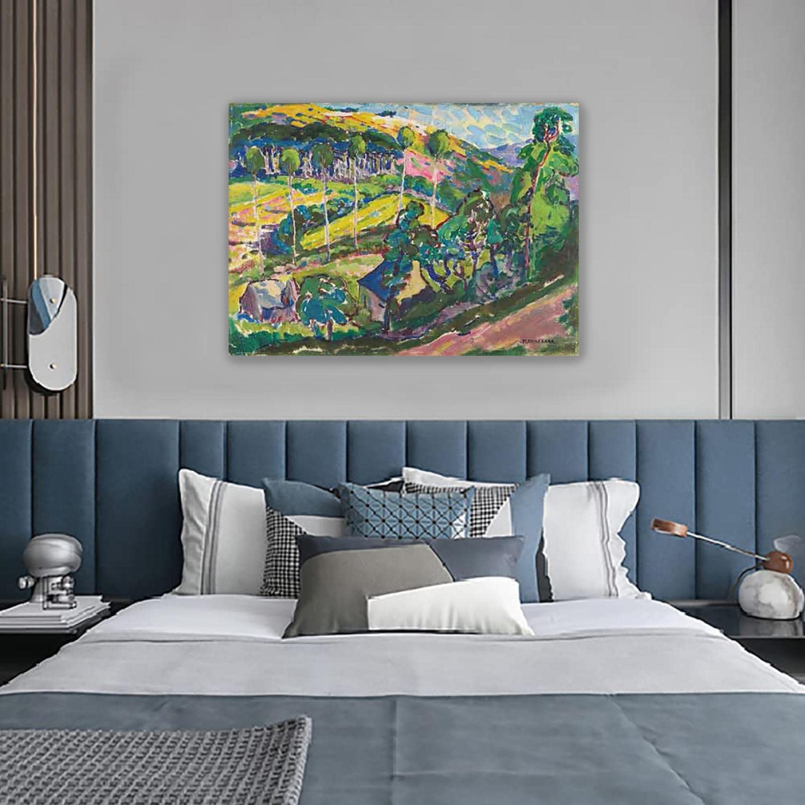 Emily Carr Pintura Reproducción de Carteles Cuadro en lienzo-impresión Obras de Arte-listo para colgar Cuadros famosos impreso sobre lienzo(Paisaje de Bretaña)90x115cm(35x45in)Enmarcado