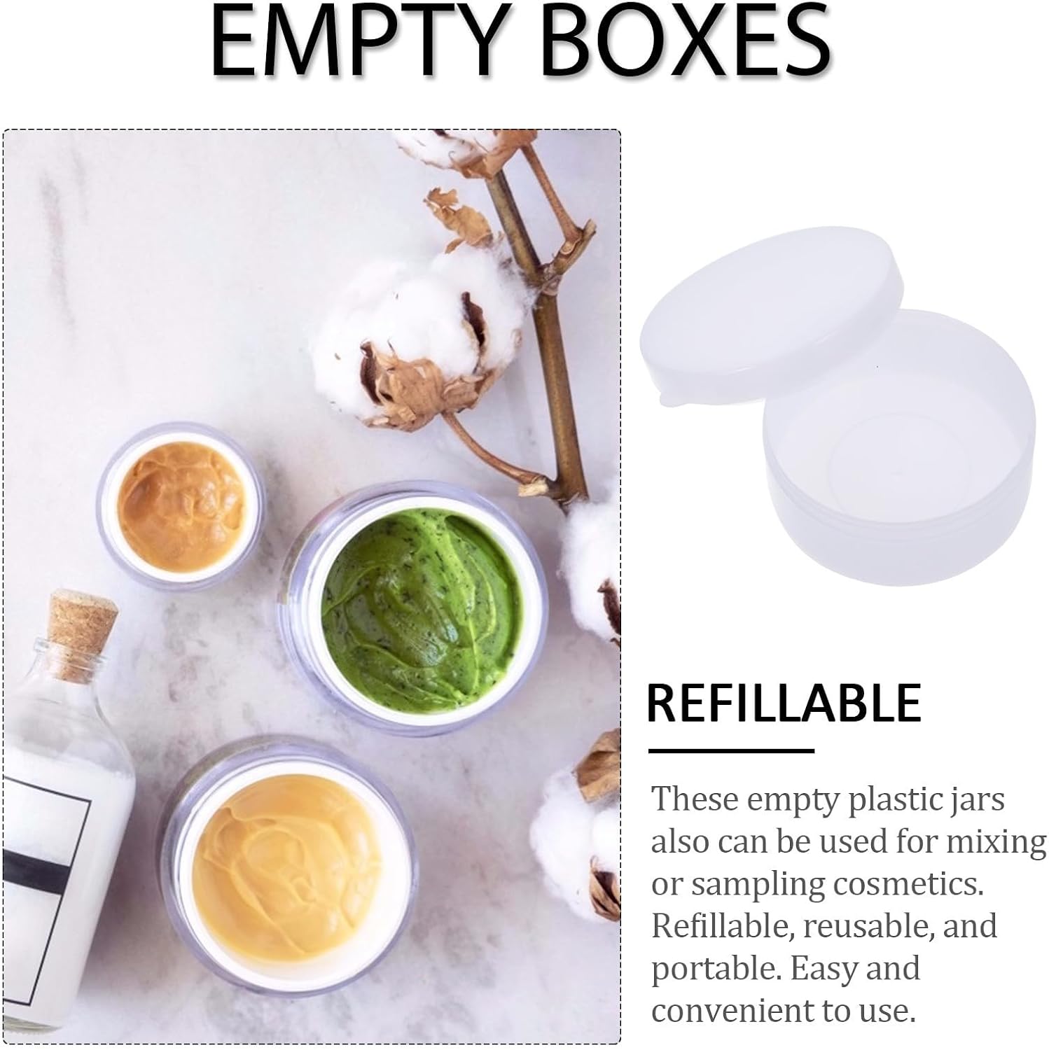 30pcs White round Travel Containers for Skincare Made of Pe, Portable Sampling Cosmetic Cream Jars, Leak-proof Lotion Dispenser Bottles for Travel and Daily Use