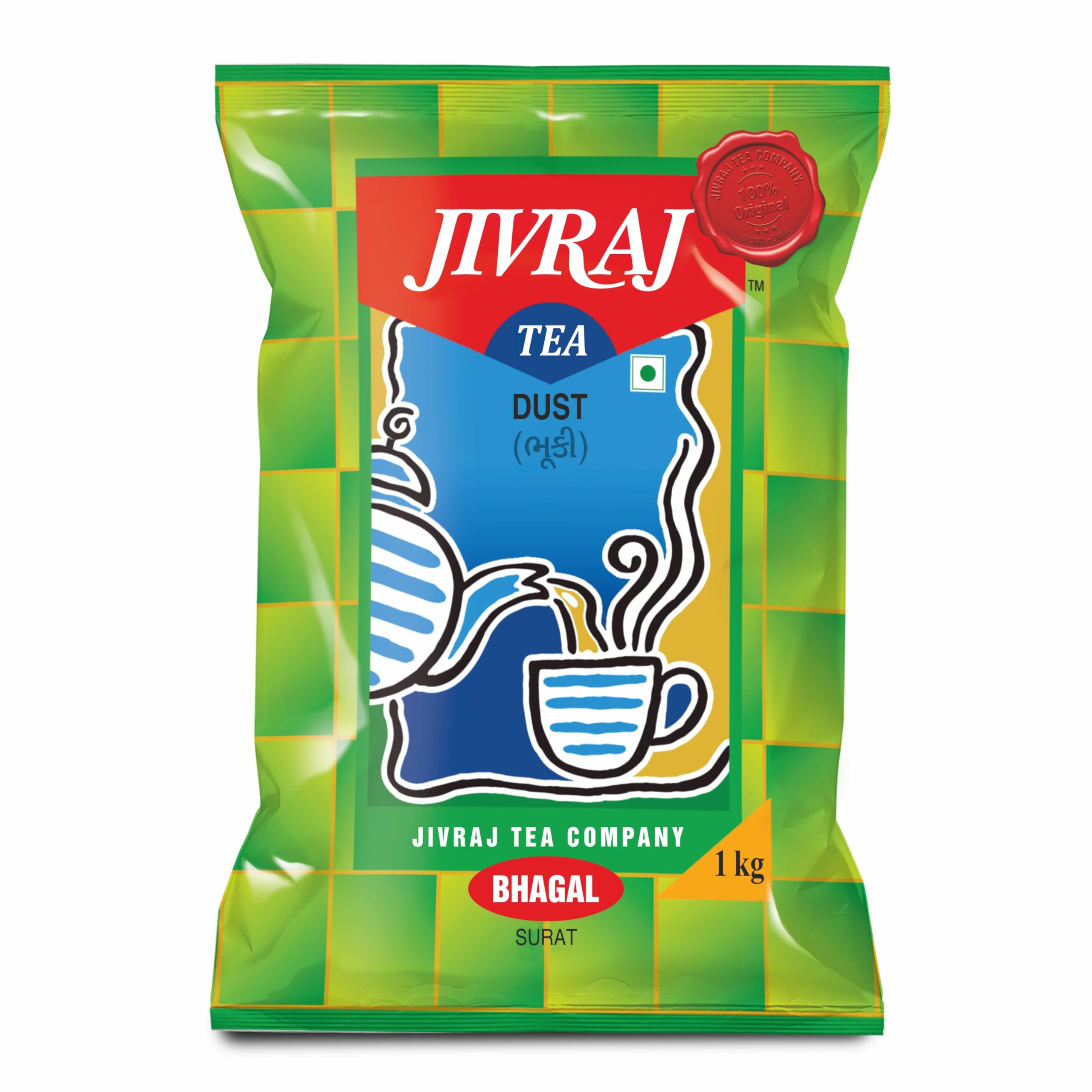 Jivraj Tea 1kg | Assam Black Dust Tea | Chai Patti Powder | Pouch 1 kg